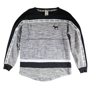 Victoria's Secret Black and Gray Crewneck Sweatshirt Womens Size XS